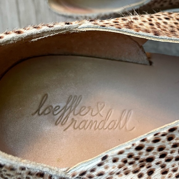 Loeffler Randall Willa Pony Hair Lace Up Oxford Flat Cut Out Brown/Cream SZ 7 - Picture 10 of 14